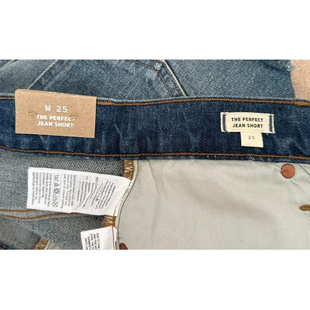 Madewell The Perfect Jean Short Rayburn Tall Rise Style AJ248 Women's Sz 25 NWT - Picture 5 of 7